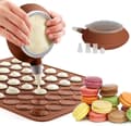 Silikon Bakmatta Formset, Non-stick Macaron Bakplåt med Dekorationspenna, Cupcakes, Desserter