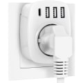 Miniatyrbilde 1 av 5: USB-kontakt, 5-i-1 kontakt-adapter, veggkontakt-adapter (hvit)