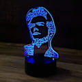 Miniatyrbilde 3 av 5: 3D Harry Styles skrivebordslampe - 7 farger LED-lampesokkel med USB-berøringskontroll Roterende bleking eller rask fargemodus.