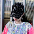 Miniatyrbillede 3 af 4: Sommerhat Cap Farverig Rhinestone Diamond Snapback Cap Forår sølv