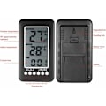 Miniatyrbild 2 av 5: LCD Digital Termometer ℃ / ℉ Digital Inomhus/Utomhus Termometer Klocka Temperaturmätning med Sändare