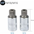 Pikkukuva 3 / 5: 10 kpl M4 - M18 Torx Spline -hylsysarja - Kolmiokantahylsysarja säilytyslaukulla