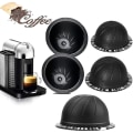 Miniatyrbilde 1 av 4: 5 stk gjenbrukbare Vertuo Pods påfyllbare kaffekapsler (brun 150 ml, 5)