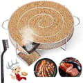 Koldrøgsgenerator Rustfrit Stål Spiralnet Røgbakke Med Børste Og Kroge Til Grill Laks Kød 25 x 18 x 4 cm