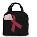 Miniatyrbilde 1 av 5: Myelom Bevissthet Burgunder Bånd Unisex Isolerende Matpose Tote Bag Lunsjboks Kjølevesker For Utendørs / Arbeid / Universitet