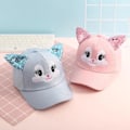 Pikkukuva 4 / 5: Barnflicka Tecknad Katt Paljetter Öron Cap Snapback-hatt för småbarn