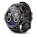 Pikkukuva 1 / 5: Älykello (Vastaa/Soita puheluihin) IP68 Vedenkestävä 1,32 tuuman Military Tactical Fitness Watch Tracker Androidille ja iOS:lle Ulkoilmakäyttöön Urheilukello (musta)