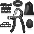 Miniatyrbilde 1 av 5: Håndgrep, 5 stk Håndforsterkere, Håndforsterkere, Underarmsforsterkere, 5-60 kg justerbar Tellende Håndgriper Resistance Finger Exerciser Wr