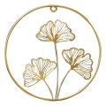Miniatyrbild 1 av 4: Ginkgo Löv Vägg Skulptur, 3D Gyllene Ginkgo Konst Metall Hängande