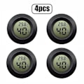 Miniatyrbild 1 av 4: 4st Mini LCD-display Rund Digital Termometer Hygrometer