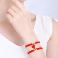 Miniatyrbilde 3 av 5: 2 stk europeisk amerikansk kinesisk knute veving kjærlighet magnetisk spenne tiltrekker par kort armbånd sett for kvinner menn Rød