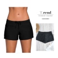 Miniatyrbillede 4 af 5: Højtaljede Badebukser til Kvinder Badetøj Underdel Badebukser Pojkeshorts Badetøj Bikini Board Shorts,Sort,M