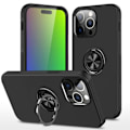 Miniatyrbillede 1 af 5: Til iPhone 15 Pro Max Hybrid etui med Finger Ring - Sort Sort