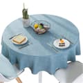 Miniatyrbild 1 av 5: Cotton Linen Tablecloth, Solid Color, Round, Simple Style for Kitchen