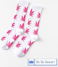 Cannabisstrumpor | 1 par | vita med rosa