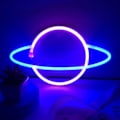 Miniatyrbillede 3 af 5: LED Planet Modellampe Rum Fest Dekoration Arrangement Blå Rosa