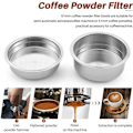 Miniatyrbillede 4 af 5: 2 stk. 51 mm kaffemaskiner i rustfrit stål, tryksat filterkurv, pulverkurv, kaffebundfilterholder Filter..DEBUNS