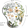 Miniatyrbild 3 av 4: Ergonomisk Musmatta med Handledsstöd, Söta Musmattor med Halksäker PU-Bas för Hemmakontor, Arbetsstudie, Enkel Skrivning & Smärtlindring, Vacker Creamy White