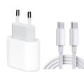 USB-C Snabbladdare 20W Adapter med 2m Kabel - Snabb Laddningsväggadapter för iPhone, Vit_yux