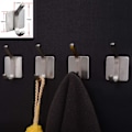Miniatyrbillede 2 af 4: Ppiao hånddugskrog, 3 m kroge, selvklæbende kroge Badeværelse, selvklæbende tøjstativ Stick On Wall Rustfrit stål Børstet 4-pak