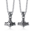 Pikkukuva 2 / 4: Viikinkikaulakoru Thorin vasara Mjolnir ketju hopea silver