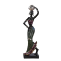 Miniatyrbilde 4 av 5: Rpporm Etnisk skjønnhet Hartskulptur Jente Hjemmestil Statue Afrikansk dekorasjon Dekor Kysskristaller Juledekorasjoner (c One Size) C One Size