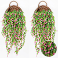 Miniatyrbillede 1 af 9: 69 mesh eukalyptus kamelia vin efeu blandet farve simulering grøn plante pengeblad vægophæng lille lotus Pink