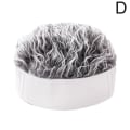 Miniatyrbilde 1 av 5: Hip Hop Beanie Hatt Med Piggete Falske Hår For Menn Kvinner Retro Sho Hvit Hatt Grått Hår Justerbar