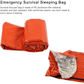 Miniatyrbillede 3 af 5: Nødoverlevelses sovepose Termisk isolering PE Aluminium Film Bivuak Overlevelsespose med Opbevaringspose til Udendørs Orange 210x100cm
