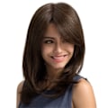 Miniatyrbild 1 av 3: TG Peruk Damperuk Lång Rak Syntetisk Peruk Full Bangs Andas Brun