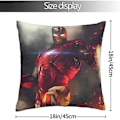 Miniatyrbilde 5 av 5: Mykt og slitesterkt Iron Man putetrekk, sett med 1 putevar firkantet skrog hus sofa 45 x 45 cm