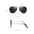 Miniatyrbilde 4 av 5: Polariserte Aviator Solbriller for Menn Kvinner Metall Flat Top Su