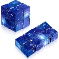 Miniatyrbillede 1 af 5: 2 stk Infinity Cube Uendelig Fidget Legetøj Mini Cube Puslespil Cube Finger Fidget Legetøj til Stress og Angst Afstressende Legetøj (Blå Stjernehimmel)