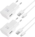2 st snabbladdare, 1,5 m kabel, kompatibel med Samsung Galaxy S22 S21 S20 S8 S10 S9 Plus Note 7 8 9 10 A53 LG, HTC 2-pack/white