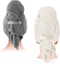 stk - Mikrofiber Hårhåndklæde Tørrehåndklæder Hurtigtørrende Hovedtørklæde Våd Tør Til Hår, Bad og Makeup 100*60cm Beige, Grå_yu