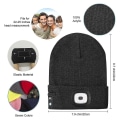 Pikkukuva 4 / 4: Bluetooth-pipo lampulla, musiikillinen neulottu pipo (musta)