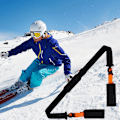 Miniatyrbilde 4 av 5: Universal Ski Bærestropp, Justerbare Borrelås Ski Stropper, Enkel Transport for Skiutstyr, Svart/Oransje