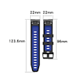 Miniatyrbillede 5 af 5: Silikonarmbånd 22mm Blå & Sort til Garmin Fenix ​​5/5 Pro/6/6 Pro Blå, Sort