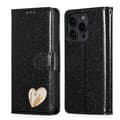 Glitter Puder Kärlek Läder Telefonfodral för iPhone 15 Pro Max-yux