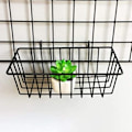 Miniatyrbillede 1 af 5: Metal Mesh Hylde Kurve Væghængt Kurv Væg Organizer