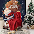 Miniatyrbild 2 av 4: Jultapet Väggbonad. Jultomte Gobeläng Estetiska Gobelänger Trippy Väggdekor