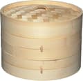 20 cm Bambu Ångkokare, 2 Våningar, Perfekt för Dim Sum, Grönsaker, Bao Buns, Kött och Fisk, Beige