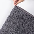 Miniatyrbillede 4 af 5: 40*60cm Indendørs Badeværelsesmåtte Skridsikker Sæt Absorberende Snavsfanger Rektangelgulv Bademåtter (Mørkegrå)