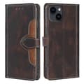 För iPhone 15 Hud-touch Skal Stråhatt Telefonfodral PU Läder Ställ Plånbok Telefonskydd_yux