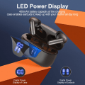 Miniatyrbilde 2 av 5: Trådløse hodetelefoner, 50 timers spilletid med LED Digital Display Case, IPX5 vanntett hodetelefoner med mikrofon for Android iOS Laptop, Sport