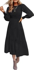 Women's Short Sleeve Maxi Dresses Black M