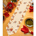 Miniatyrbild 3 av 3: Broderad höstbordslöpare Thanksgiving-dekor, 15 X 67 tum lönnlöv bordslöpare för hösten