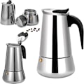 Miniatyrbillede 5 af 5: Italiensk kaffemaskine 12 kopper rustfrit stål kompatibel med alle typer kogeplader 12 kopper