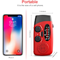 Miniatyrbillede 6 af 6: Vejrradio, Solradio, Nød Håndsving Selvforsynende AM/FM Solvejrradio med LED Lommelygte, WB Radio med Batteribackup red