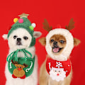 Miniatyrbild 5 av 5: Husdjursvalp Juldräkt Liten Hund Katt Renträd Hatt Haklapp Xmas Kläder Röd S